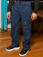Baggy Παντελόνι Jean Cargo Με Πλαϊνές Τσέπες 40-169 Μπλε
