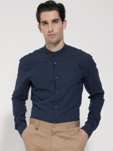 Πουκάμισο Λινό Με Μάο Γιακά Ardito 33-6112 Μπλε Slim Fit