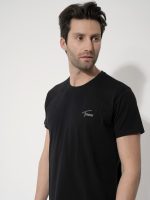 Ανδρικό Βαμβακερό Κοντομάνικο T-shirt Silvio 33-207030 Μαύρο - Image 3