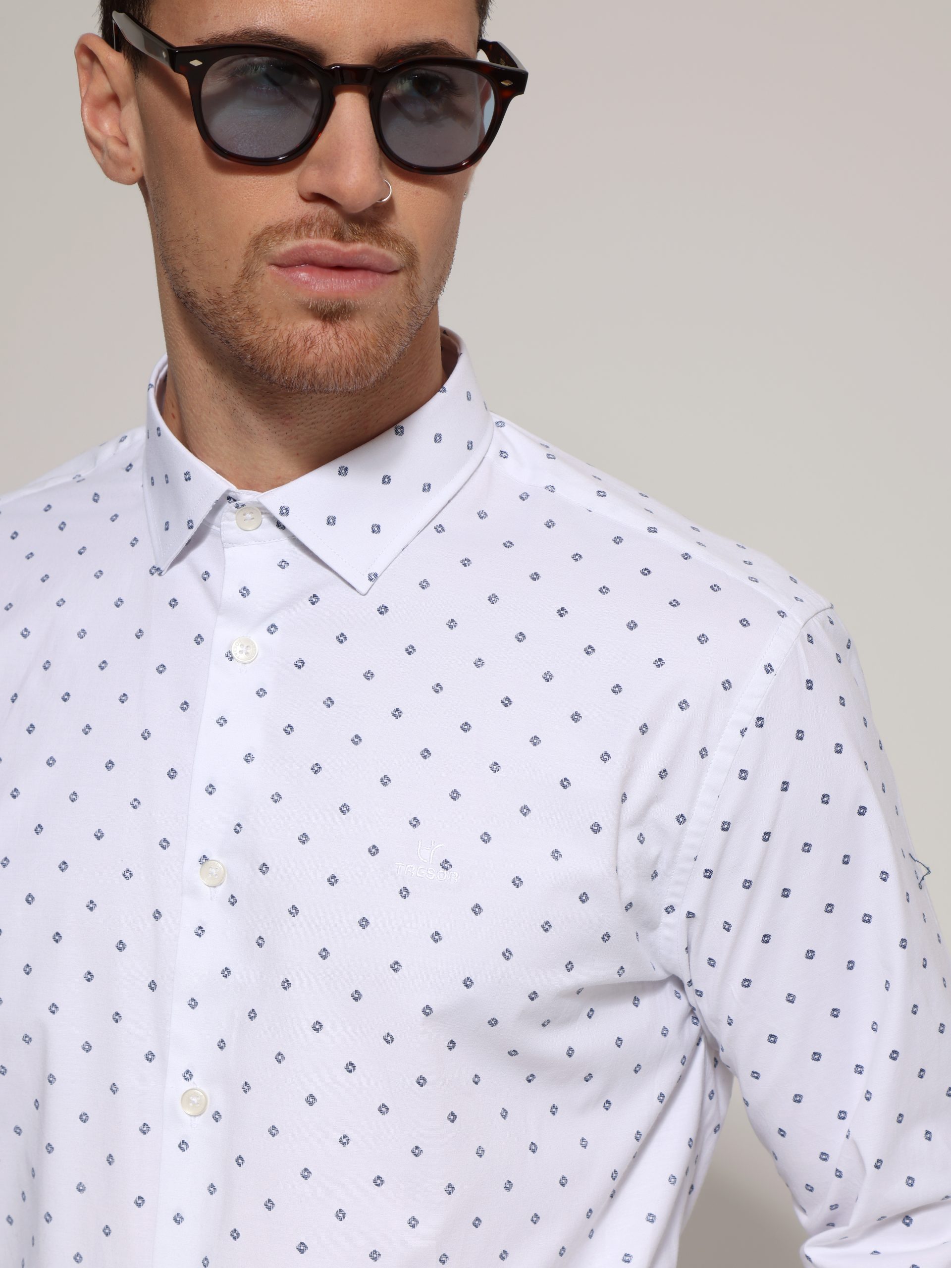 1X9A2686 Πουκάμισο Ελαστικό TAILOR-FIT Jeremy 33-8158 Λευκό Φαρδιά γραμμή - Image 1