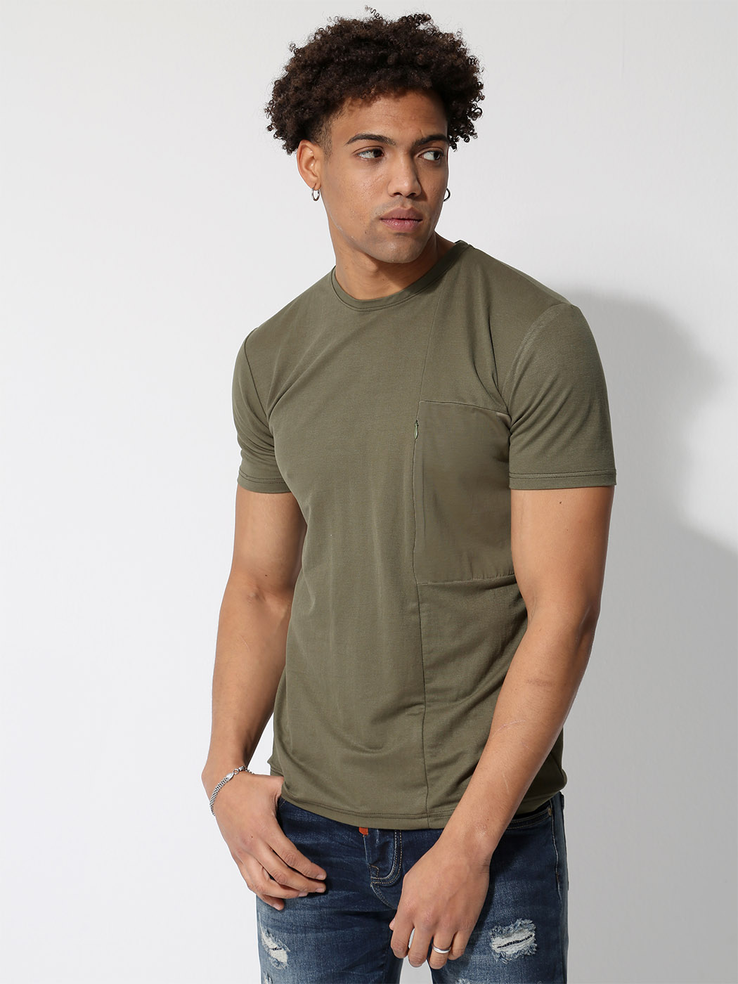 205089 ΧΑΚΙ (2) copy T-shirt Ανδρικό FRANKIE 205089 Χακί - Image 1