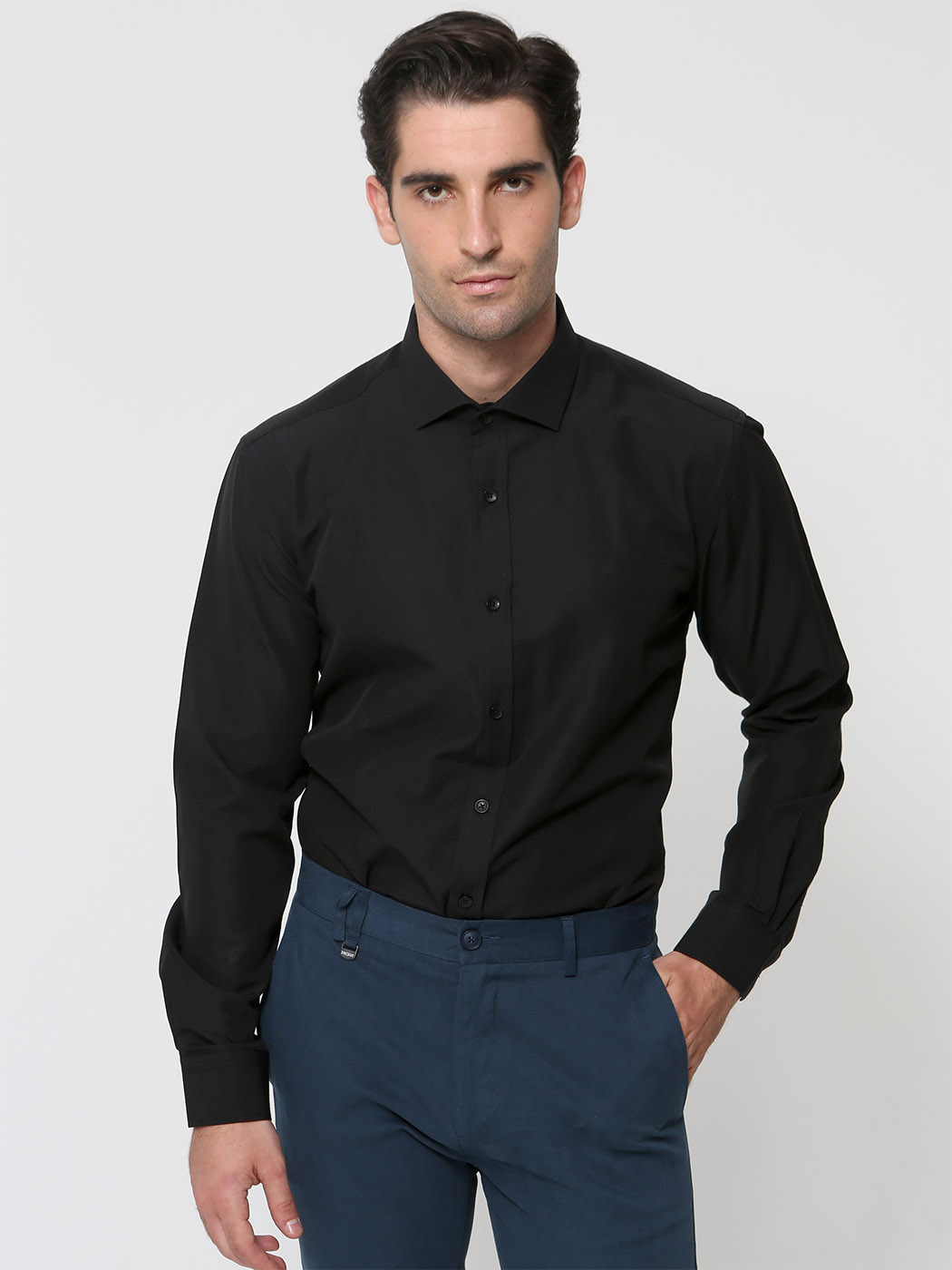2374 copy Πουκάμισο GENARO 33-7350 Μαύρο Slim-fit - Image 1
