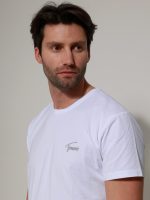 Ανδρικό Βαμβακερό Κοντομάνικο T-shirt Silvio 33-207030 Λευκό - Image 4