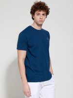 Ανδρικό Βαμβακερό Κοντομάνικο T-shirt Silvio 33-207030 Μπλε - Image 5