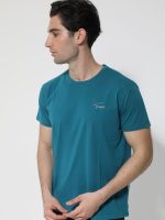 Ανδρικό Βαμβακερό Κοντομάνικο T-shirt Silvio 33-207030 Πετρόλ - Image 4