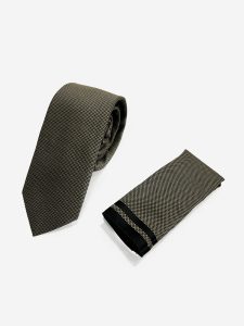 Ανδρική Γραβάτα Με Μαντηλάκι 33-6099 Brown 3