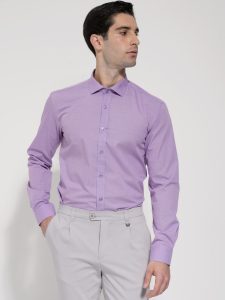 Πουκάμισο GENARO 33-7350 Μοβ Slim-fit