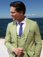 Ανδρικό Κοστούμι Με Γιλέκο Patrizio 280-30 Lime - Image 2