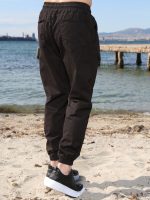 Υφασμάτινο Φορμοπαντέλονο Με λάστιχο & Κορδόνι 40-174 Μαύρο - Image 7