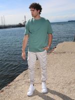 Ανδρικό Βαμβακερό Oversized Κοντομάνικο T-shirt 10-675 Μέντα - Image 2