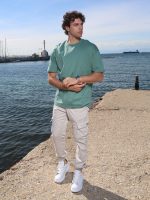 Ανδρικό Βαμβακερό Oversized Κοντομάνικο T-shirt 10-675 Μέντα - Image 4