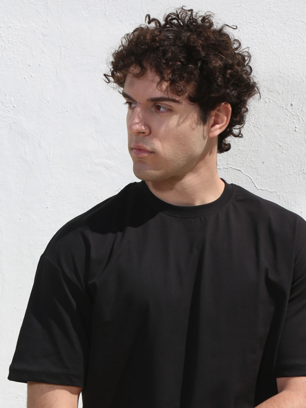 10-676 ΜΑΥΡΟ (5) copy Ανδρικό Βαμβακερό Oversized Κοντομάνικο T-shirt 10-676 Μαύρο - Image 1