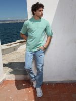 Ανδρικό Βαμβακερό Oversized Κοντομάνικο T-shirt 10-682 Μέντα - Image 4