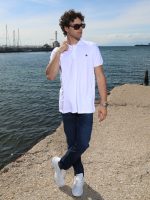 Ανδρικό POLO Oversized Κοντομάνικο T-shirt 10-687 Λευκό - Image 5