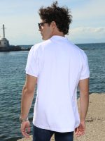 Ανδρικό POLO Oversized Κοντομάνικο T-shirt 10-687 Λευκό - Image 4