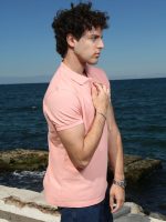 Ανδρικό POLO Oversized Κοντομάνικο T-shirt 10-688 Σομόν - Image 5