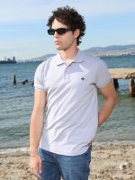 Ανδρικό POLO Κοντομάνικο T-shirt 10-689 Γκρι - Μεγάλα Νούμερα
