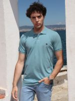 Ανδρικό POLO Κοντομάνικο T-shirt 10-690 Σιελ - Μεγάλα Νούμερα