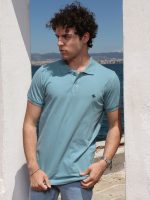Ανδρικό POLO Κοντομάνικο T-shirt 10-690 Σιελ - Μεγάλα Νούμερα - Image 4