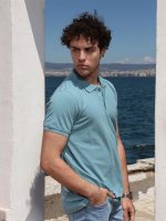 Ανδρικό POLO Κοντομάνικο T-shirt 10-690 Σιελ - Μεγάλα Νούμερα - Image 3