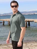 Ανδρικό POLO Κοντομάνικο T-shirt 10-692 Χακί - Μεγάλα Νούμερα - Image 2