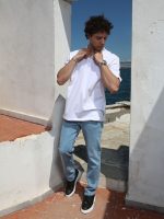 Ανδρικό POLO Κοντομάνικο T-shirt 10-693 Λευκό - Μεγάλα Νούμερα - Image 2