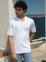 Ανδρικό POLO Κοντομάνικο T-shirt 10-693 Λευκό - Μεγάλα Νούμερα - Image 3