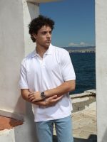 Ανδρικό POLO Κοντομάνικο T-shirt 10-693 Λευκό - Μεγάλα Νούμερα - Image 5