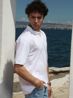 Ανδρικό POLO Κοντομάνικο T-shirt 10-693 Λευκό - Μεγάλα Νούμερα - Image 4