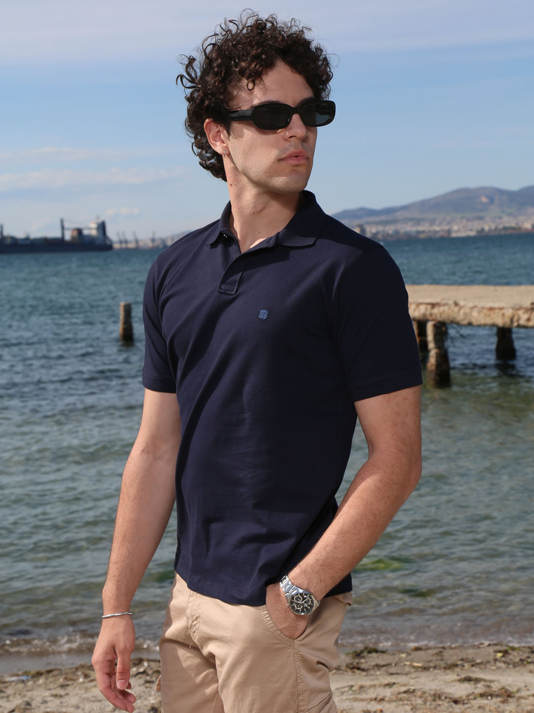 10-695 ΜΠΛΕ (6) copy Ανδρικό POLO Κοντομάνικο T-shirt 10-695 Μπλε - Image 1