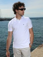 Ανδρικό POLO Κοντομάνικο T-shirt 10-697 Λευκό - Image 5