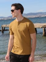 Κοντομάνικο Μπλουζάκι Με Κουμπάκια 10-701 Μουσταρδί - Μεγάλα Νούμερα - Image 6