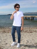 Ανδρικό Βαμβακερό Κοντομάνικο T-shirt 10-703 Λευκό - Image 3