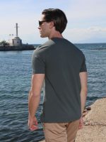 Κοντομάνικο Μπλουζάκι T-shirt 10-706 Χακί - Μεγάλα Νούμερα - Image 5