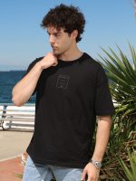 Ανδρικό Oversized Κοντομάνικο T-shirt 10-714 Μαύρο