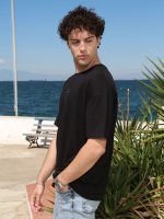 Ανδρικό Oversized Κοντομάνικο T-shirt 10-714 Μαύρο - Image 3