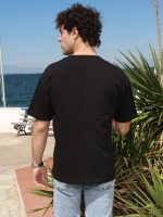 Ανδρικό Oversized Κοντομάνικο T-shirt 10-714 Μαύρο - Image 5