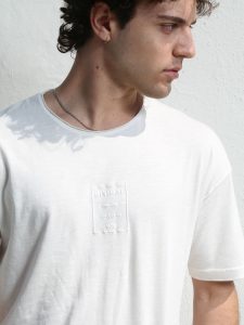 Ανδρικό Oversized Κοντομάνικο T-shirt 10-715 Λευκό
