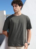 Ανδρικό Oversized Κοντομάνικο T-shirt 10-716 Χακί - Image 4