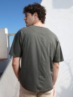 Ανδρικό Oversized Κοντομάνικο T-shirt 10-716 Χακί - Image 6