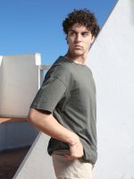 Ανδρικό Oversized Κοντομάνικο T-shirt 10-716 Χακί - Image 5