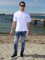 Ανδρικό Oversized Κοντομάνικο T-shirt 10-717 Λευκό - Image 2