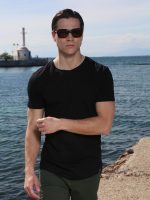 Oversized Κοντομάνικο T-shirt Με Ανοιχτό Λαιμό 10-720 Μαύρο