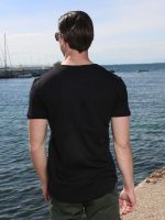 Oversized Κοντομάνικο T-shirt Με Ανοιχτό Λαιμό 10-720 Μαύρο - Image 5