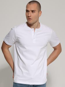 Κοντομάνικο Μπλουζάκι Με Κουμπάκια 10-699 Λευκό - Μεγάλα Νούμερα