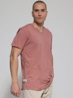 Oversized Κοντομάνικο T-shirt Με V Λαιμό 10-712 Dusty Pink - Image 3