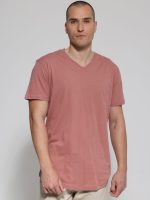 Oversized Κοντομάνικο T-shirt Με V Λαιμό 10-712 Dusty Pink