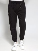 Υφασμάτινο Φορμοπαντέλονο Με λάστιχο & Κορδόνι 40-174 Μαύρο