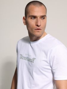 Ανδρικό Βαμβακερό Κοντομάνικο T-shirt 10-683 Λευκό