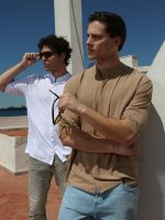 Πουκαμίσα Με Μάο Γιακά Και Μανίκι 3/4 Kody 33-7405 Μπεζ Slim-fit - Image 7